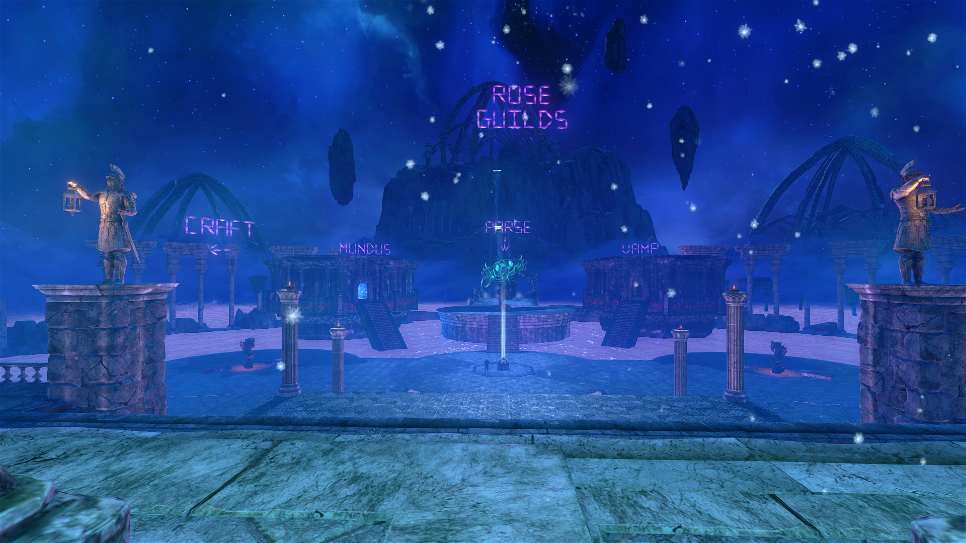 Winter Rose guild hall with all stations and dummies